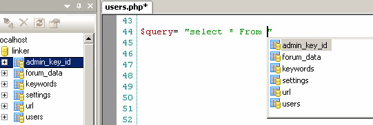 CodeLobster - SQL Autocomplete