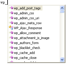 CodeLobster WordPress Autocomplete