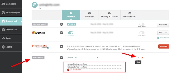 Namecheap Nameserver Settings