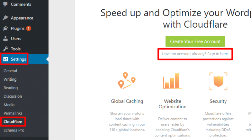 Cloudflare WordPress Plugin Setup