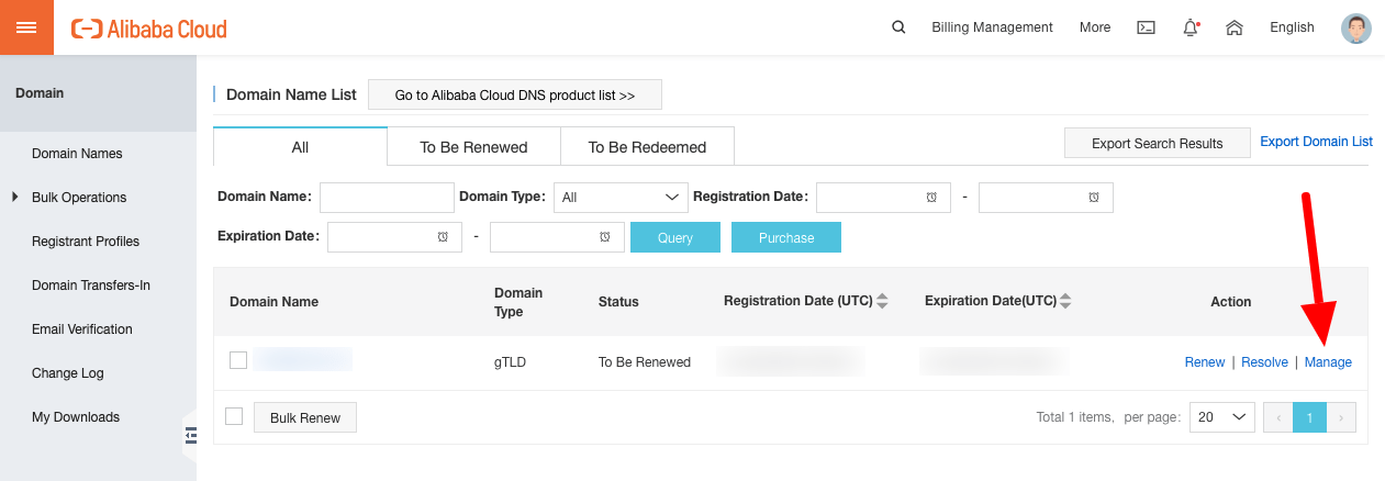 Alibaba Cloud Domain