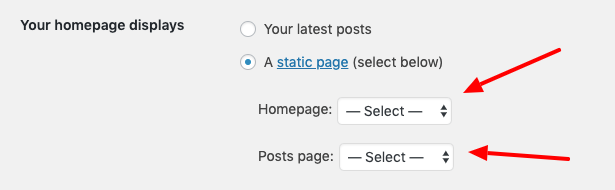 Front and Home Page Settings