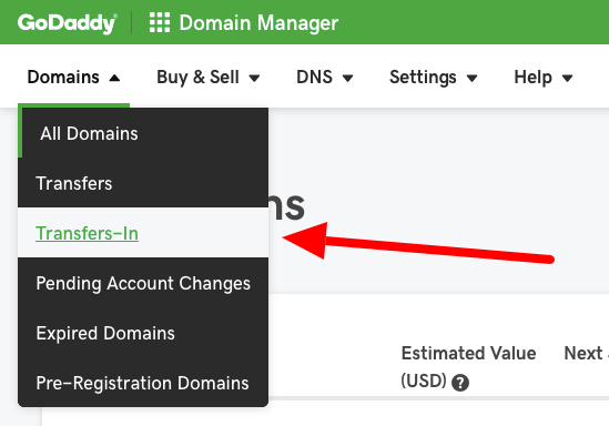 GoDaddy Domain Transfers-In
