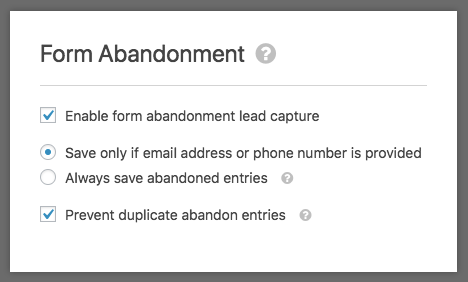 WPForms Form Abandonment Addon Settings
