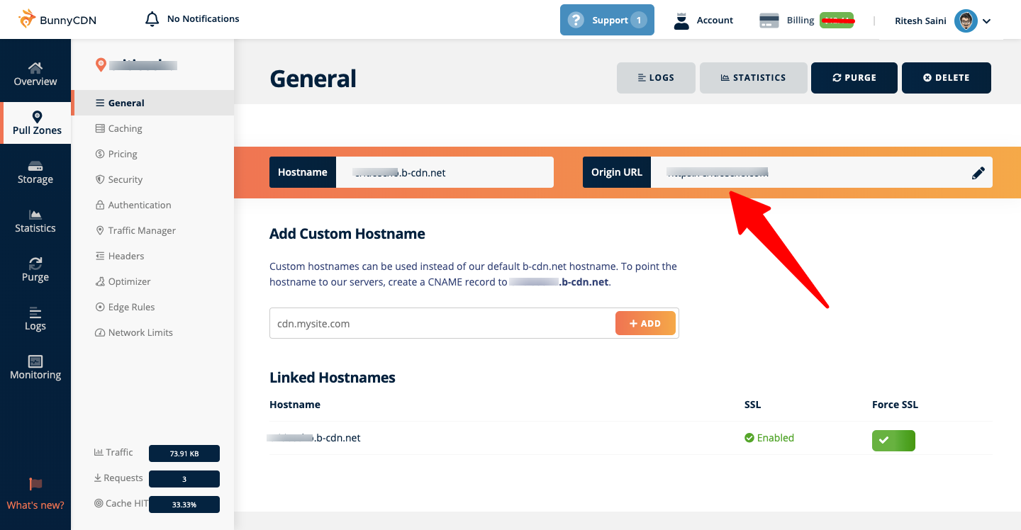 Server IP in Origin URL